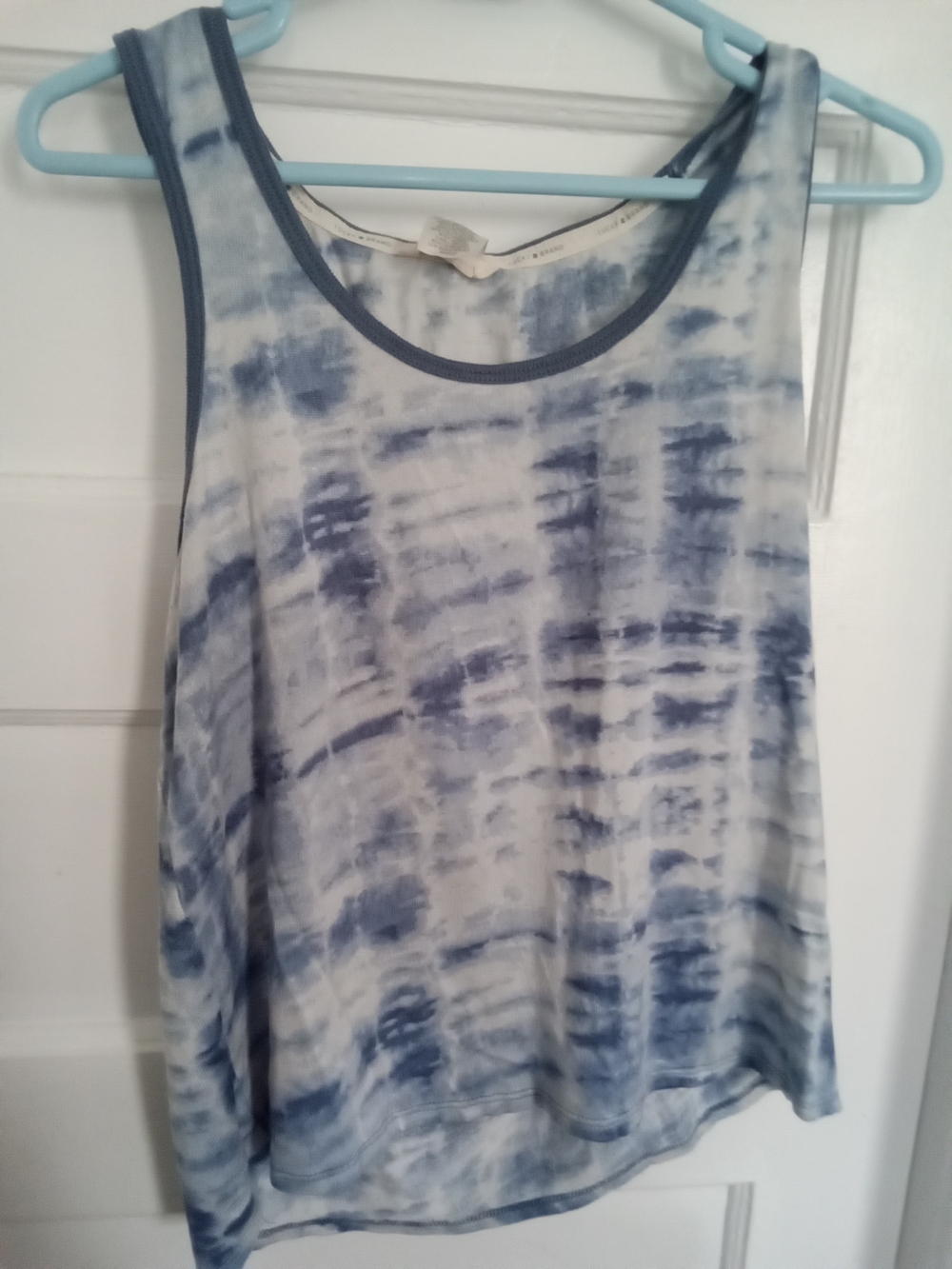 Lucky Brand Blue & White Tie-Dye Tank Top